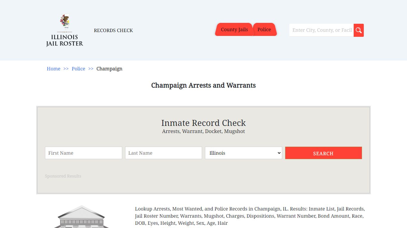 Champaign Arrests and Warrants | Jail Roster Search
